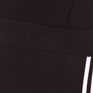 Ensemble de survêtement rayé noir pour femme, sweat-shirt sportif à manches longues et col rond, léger, en spandex et polyester, vêtements de sport pour le printemps - Product Image 6