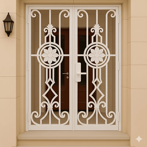 KHP Traditional Wrought Iron Security Decorative Entry Doors Manual <b>Swing</b> Exterior Anti-Theft Safety Finished Surface 1 Year - Product Image 2