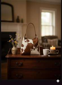 Sac fourre-tout en cuir véritable de haute qualité avec poils de vache, sac à main à bandoulière pour femme, grande capacité, fermeture éclair LHTB-0067 - Product Image 6