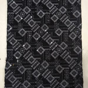 Premium Velvet Embroidered Fabric Heavy Sequence Work Soft Polyester Velvet <b>Material</b> For Party Wear Ladies Dress Luxe - Product Image 4