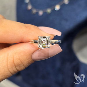 Anillo Solitario con Diamante Cultivado en Laboratorio, Corte Asscher, Certificado IGI, 2 Quilates, en Oro Blanco Sólido de 18K - Product Image 5