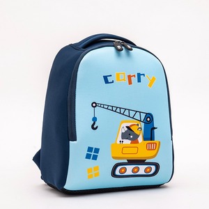 Cartoon cute children’s <b>backpack</b> neoprene kids bag soft air permeable crane printing - Product Image 2