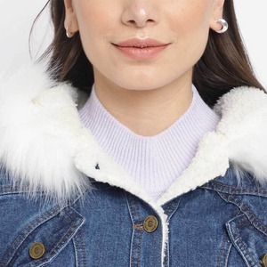 OEM Service Women's Breathable <b>Sherpa</b> <b>Lined</b> High Quality Women's Denim <b>Jacket</b> - Product Image 6