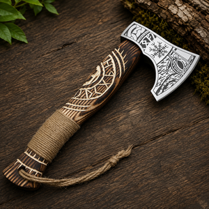 Tomahawks artisanaux à lame en acier forgé, manche en bois de rose, 22 pouces, hache de présentation pour l'extérieur, cadeau unique pour hommes et collectionneurs - Product Image 6