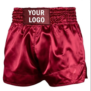 Pantalones Cortos de Boxeo de Satén Rosa para Mujer, Logotipo con Impresión por Transferencia de Calor en la Espalda, Corte Regular, Transpirables, Ropa de Artes Marciales, Talla Adulto - Product Image 2