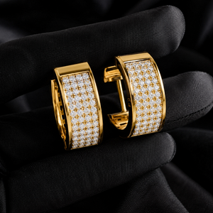 18K 14K <b>Solid</b> Gold Round Cut Pave Diamond Huggie <b>Earrings</b> DEF VVS Lab Grown Diamond Wedding <b>Hoop</b> <b>Earrings</b> Fine Jewelry for Women - Product Image 1