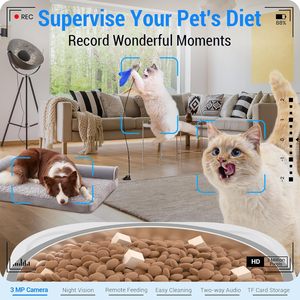 Comedero Automático para Gatos con Cámara 2K: Dispensador de Comida para Perros con WiFi 5G y Visión Nocturna, Dispensador de Comida para Gatos - Almacenamiento de Comida de Gran Capacidad de 7L - Product Image 2