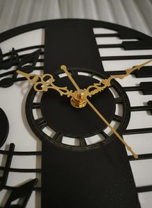 Modern Vintage Vinyl Guitar Pattern Metal Round Quartz Analog Hanging Wall <b>Clock</b> <b>LED</b> Night Light Creative Art Design Home Decor - Product Image 5