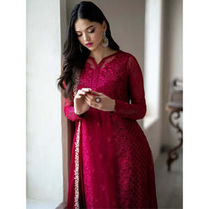 Top chinois traditionnel de créateur-Plazzo et Dupatta pour fête avec broderie lourde - Product Image 4