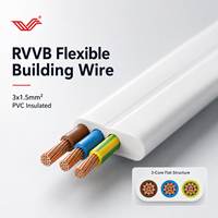 Flaches Flexibles Kupferkabel PVC-Ummantelt 300V 500V Doppeldraht für Innenanlagen und Geräteverkabelung