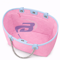 Sac fourre-tout en toile durable Jack And Jill Of America Sorority, rose clair et bleu foncé, avec bandoulière chaîne, grande capacité, haute qualité, sac tendance