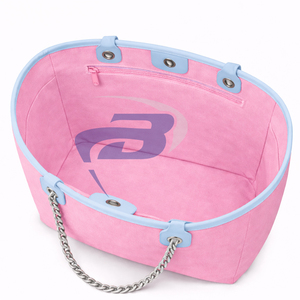 Bolsa de Lona Resistente de la Hermandad Jack And Jill Of America, Color Rosa Claro y Azul Marino, con Correa de Cadena, Gran Capacidad, Alta Calidad, a la Moda - Product Image 3