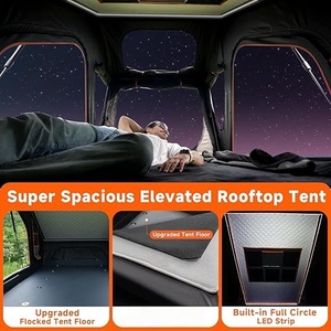 Carpa de Techo Elevada con Ventana Panorámica, Escalera Telescópica, Tira de Luces LED de Círculo Completo, Carpa de Techo para Camioneta, Jeep, SUV - Product Image 5