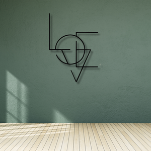 Arte Metálico para Pared con Temática de Amor |   Letrero de Arte Lineal Minimalista Moderno |   Decoración de Pared Metálica Geométrica para Parejas - Product Image 3