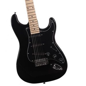 ST Stylish Black Electric Guitar with Black Pickguard - Product Image 5