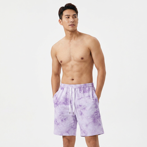 Shorts Morados Tie Dye para Hombre, Cintura Elástica, Casuales, Transpirables, Traje de Baño Corto, Tejido de Poliéster - Product Image 4