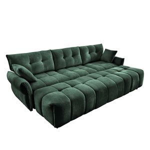 Set Divano Elegante a 3 Posti in Ciniglia Testurizzata con 3 Pouf e Cuscini, Struttura Robusta in Legno Massello per Soggiorni - Product Image 5