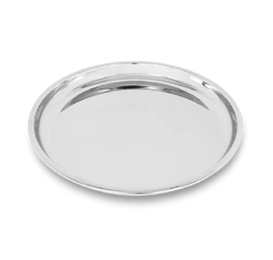 Assiette de service ronde en acier inoxydable, vaisselle polie, assiette de présentation à prix abordables - Product Image 4