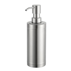 Pompe à savon murale élégante en acier inoxydable, design contemporain en métal - Product Image 2