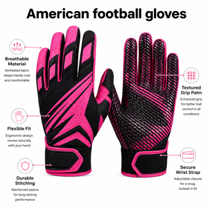 Guantes de Fútbol Americano Premium con Agarre Fuerte, Ajuste Flexible y Protección Cómoda para las Manos, Ideales para Entrenamiento y Partidos - Product Image 6