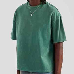 Camiseta de Hombre Estilo Vintage, Tejida, 100% Algodón, Casual, Corte Regular, Cuello en V, con Ribete en Contraste - Product Image 2