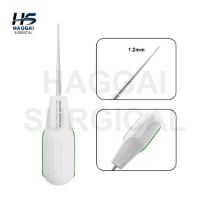 เครื่องมือถอนรากฟัน HAGGAI SURGICAL INTERNATIONAL แบบตรง ขนาด 1.2 มม. ใบมีดละเอียดพิเศษ ด้ามจับซิลิโคนสีขาว ผลิตจากสแตนเลสสตีล สำหรับงานทันตกรรม - Product Image 1