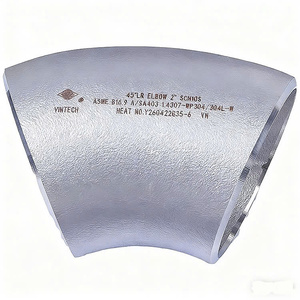Raccord de tuyauterie en acier inoxydable du Vietnam, coude à long rayon 45 degrés ASME B16.9 A SA403 304 304L 316 316L haute pression 1/2 à 12 pouces - Product Image 1