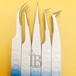 Pince à épiler de haute qualité pour extensions de cils, pince à épiler pour cils de vison, style cœur ombré, produit très demandé, outils de maquillage - Product Image 5