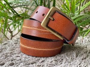 Nuevo cinturón de cuero con hebilla para hombre, cinturón informal Formal impecable de alta calidad, cinturón marrón de cuero genuino para hombre con hebilla ajustable - Product Image 3