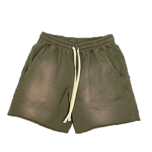 Shorts de Hombre con Lavado Ácido, Estilo Vintage, Tela de Algodón, Ajuste Cómodo, Atuendo Casual de Verano, Transpirable, Elegante y Moderno - Product Image 1
