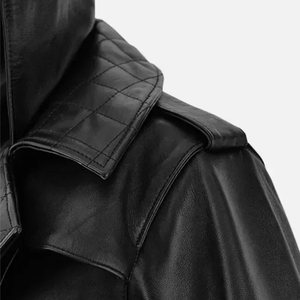 Manteau long en cuir véritable pour homme, style vintage, imprimé tissé, grande taille, décontracté, imperméable, écologique, standard - Product Image 5