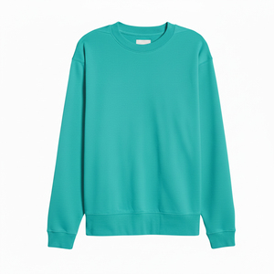 Sweat-shirt unisexe à col rond, couleur unie, tricoté, surdimensionné, décontracté, pour l'automne, longueur normale, manches longues - Product Image 1