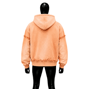 Sudadera con capucha oversize con estampado de arte gráfico de melocotón, estilo urbano, de algodón, de felpa francesa, con estampado frontal, estilo urbano, lavado. - Product Image 2