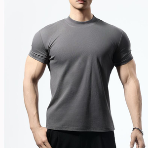 T-shirt de fitness 65% coton 35% polyester, séchage rapide, vêtements de sport à manches courtes, vêtements d'entraînement pour hommes, t-shirt de course, t-shirt de sport musculaire - Product Image 5
