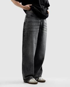 NARROWTEX Jeans Rectos Gris Oscuro para Mujer, Cintura Media, Lavado Claro, 100% Algodón, Corte Regular, Pantalones Largos Casuales, Rayados y Transpirables - Product Image 2