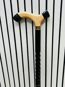 ไม้เท้าอเนกประสงค์ไม้บีชวูดสีดำราซา พร้อมด้ามจับขัดเงาจากอุทารัคชานด์ - Product Image 1