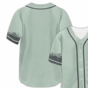 Maillot de baseball personnalisé de haute qualité à col en V et manches courtes, vierge, pas cher, en gros, imprimé par transfert thermique, en polyester et coton - Product Image 5