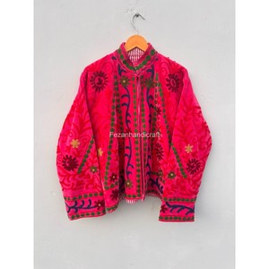 Wholesale Unisex <b>Coat</b> Indian Velvet Jacket Uzbek Embroidery <b>Coat</b> With Inside Cotton Lining Boho Chic Jacket - Product Image 5