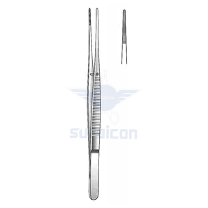 Pinzas Semken para Aplicación de Apósitos, 12.5 cm / 5 Pulgadas, Rectas, de Acero Inoxidable, Instrumento Quirúrgico con Puntas Finamente Dentadas - Product Image 1