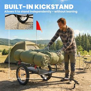 Remolque de Bicicleta 2 en 1 con Soporte y Ruedas Neumáticas de 16 Pulgadas de Liberación Rápida, Carro Multiusos para Carga y Transporte en Bicicleta - Product Image 6