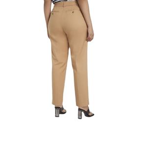 Pantalon chino en velours côtelé mélangé coton élégant pour femme, léger, à devant plat, coupe droite ajustée, pour le bureau, l'été, exporté du Bangladesh - Product Image 5