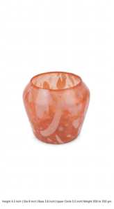 Portavelas de Vidrio Naranja Marmoleado, Recipiente Redondo para Velas de Té, Decoración de Mesa para Fiestas, Bodas y Comedor - Product Image 3