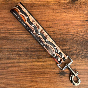 Hand Tooled Cow Leather Short Dog <b>Leash</b> Traffic Padded Handle Heavy Duty Short Dog Lead for Training Control Large Medium Dogs - Product Image 6