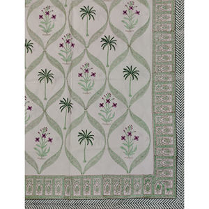 Sábana Plana de Algodón Estampada a Mano con Diseño Geométrico, Doble, Multi Blanco, 200 Hilos, Transpirable, para Hogar, Hotel y Uso Elegante - Product Image 2