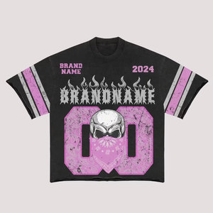 Brand name <b>Skull</b> Pattern Short Sleeve T-Shirt Men's Street Style O-Neck Regular Fit Polyester Jersey <b>Top</b> - Product Image 4
