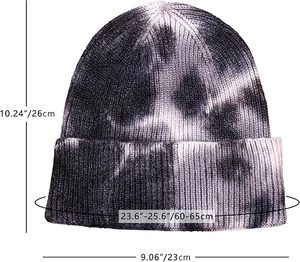 Bonnet tricoté tie-dye pour homme et femme – Collection Hiver - Product Image 6