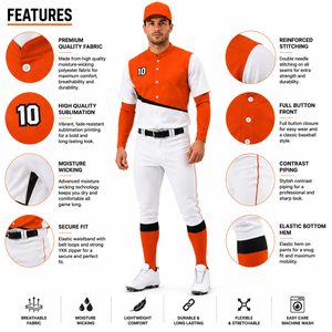 Uniforme de baseball personnalisé unisexe, jersey en polyester à blocs de couleur, manches courtes, pantalon à fermeture boutonnée, OEM ODM - Product Image 5