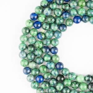 Perles rondes en azurite et malachite naturelles de 8 mm, pierres précieuses polies en vrac pour la fabrication de bijoux, vente en gros - Product Image 6