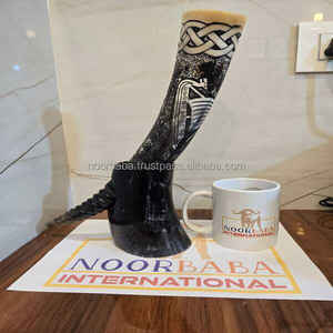 Jarra de cerveza de cuerno natural de alta calidad hecha a mano estilo animal vikingo acentos ecológicos para el hogar para artesanías naturales al por mayor - Product Image 6