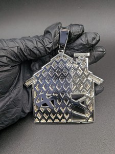 Collar Personalizado con Diseño de Casa en Plata de Ley S925, Chapado en Oro, con Moissanita VVS, Estilo Hip Hop para Hombre - Product Image 6
